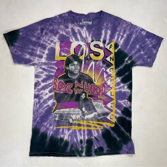 Boyz N The Hood Los Angeles Ice Cube Graphic T-shirt Men Small Purple Tie Dye - Picture 1 of 5